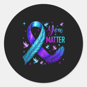 You Ribbon Bird Suicide Prevention Awareness Classic Round Sticker