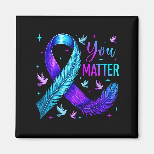 You Ribbon Bird Suicide Prevention Awareness  Magnet (Front)