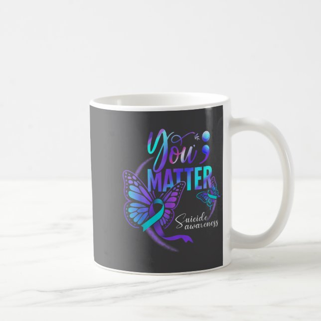 You Ribbon Butterfly Suicide Awareness Women Men  Coffee Mug (Right)