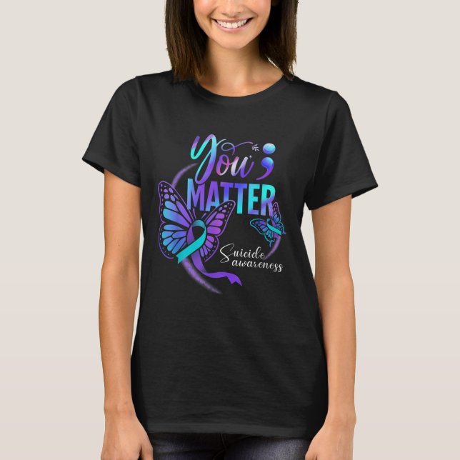 You Ribbon Butterfly Suicide Awareness Women Men  T-Shirt (Front)
