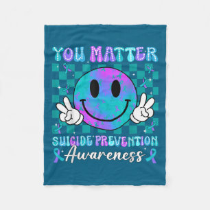 You Ribbon Suicide Prevention Awareness Women Men Fleece Blanket