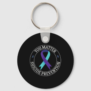 You Ribbon Teal & Purple Suicide Prevention Aw Key Ring