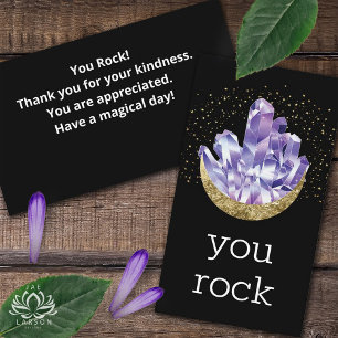 You Rock Amethyst Crystals Appreciation Thank you Business Card