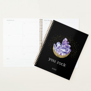 You Rock Amethyst Crystals Mystical Watercolor  Planner