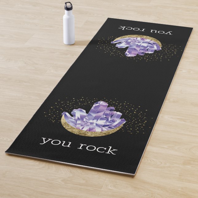 You Rock Amethyst Crystals Mystical Watercolor  Yoga Mat (In Situ)