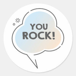 You rock chat cloud emoji classic round sticker