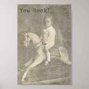 You Rock! Child and Rocking Horse Poster
