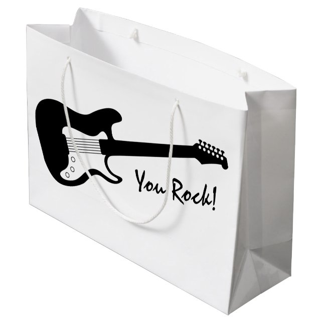 You Rock! Cool electric guitar Birthday gift bag (Back Angled)