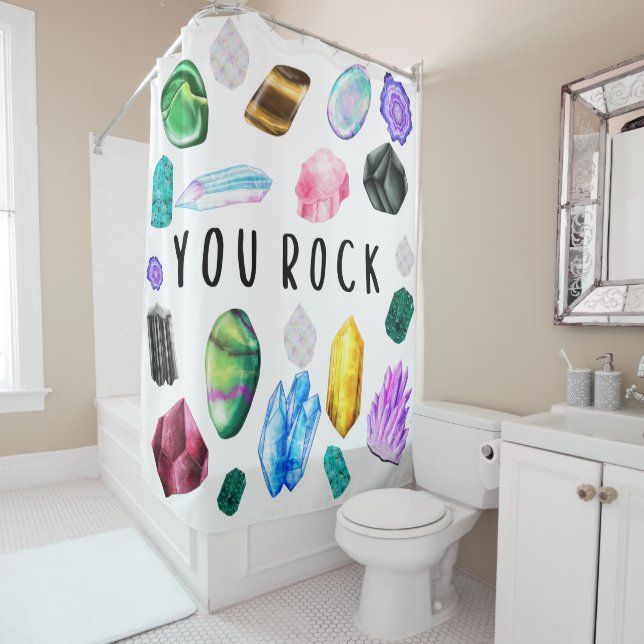 You Rock Crystal Shower Curtain (In Situ)