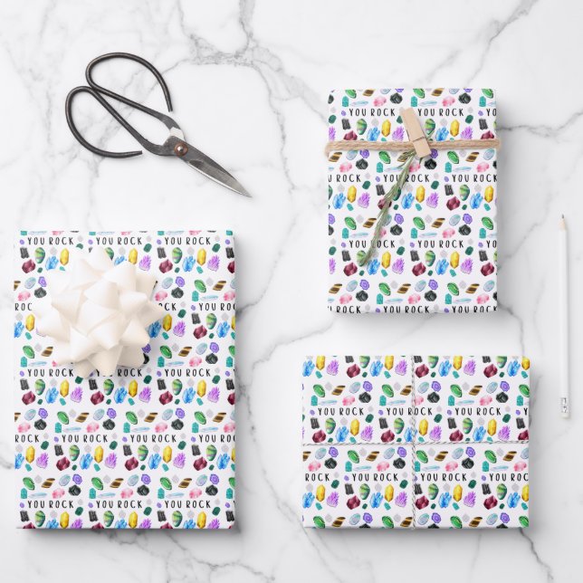 You Rock Crystal Wrapping Paper Sheets (Front)