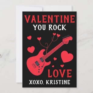 You Rock Electric Guitar Kids Valentines Day Note Holiday Card