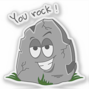 You Rock! Funny Grey Cartoon Stone