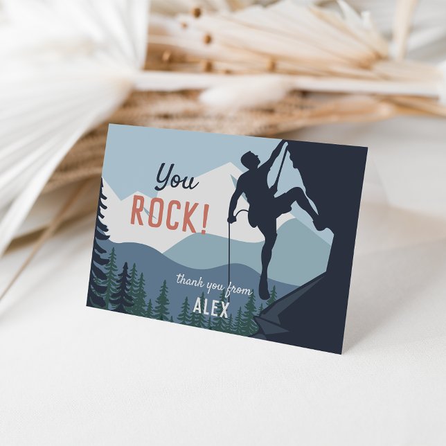You Rock | Kids Rock Climbing Theme Thank You Card (Creator Uploaded)