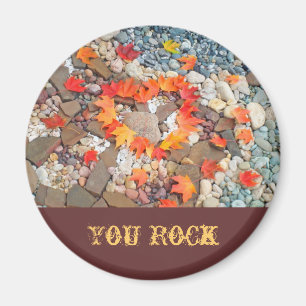 You Rock magnets Autumn Heart Leaves Garden