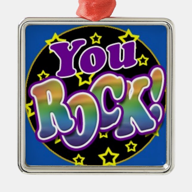 You Rock! Metal Ornament (Front)