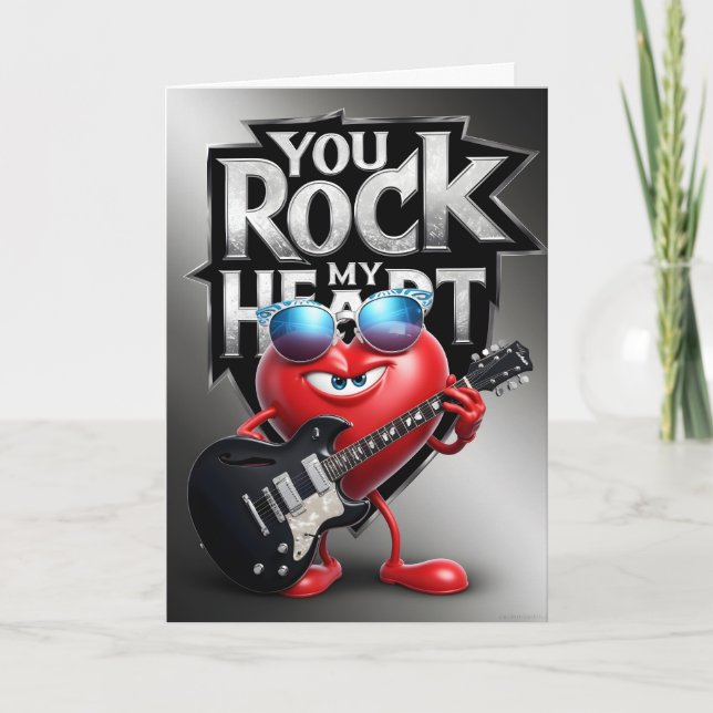 You Rock My Heart Greeting Card – Fun Romantic (Front)