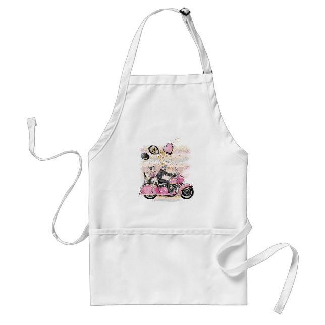 You Rock My World | Couple Motorcycle Sublimation Standard Apron (Front)