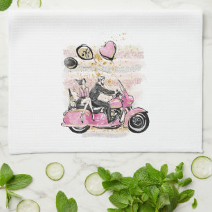 You Rock My World Couple Motorcycle Sublimation Tea Towel