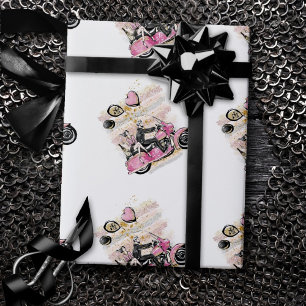 You Rock My World   Couple Motorcycle Sublimation Wrapping Paper