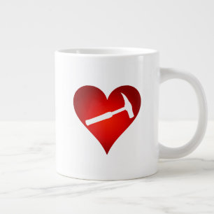 You Rock My World: Rock Hammer Heart Large Coffee Mug