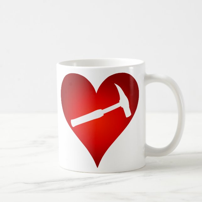 You Rock My World: Rock Hammer Heart (Left-Handed) Coffee Mug (Right)