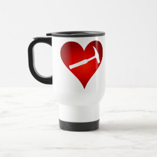 You Rock My World: Rock Hammer Heart Travel Mug