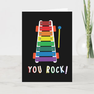 You Rock Rainbow Xylophone Congratulations Card