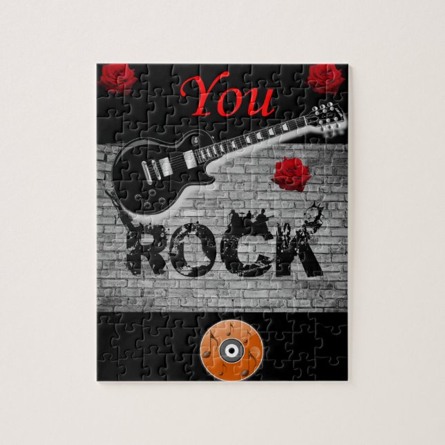 you rock red guitar kids jigsaw puzzle (Vertical)