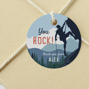 You Rock   Rock Climbing Birthday Party Favour Tags