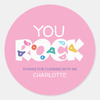 You Rock Rock Climbing Thank You Sticker