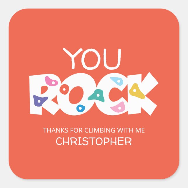 You Rock Rock Climbing Thank You Sticker (Front)