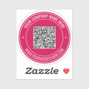 You rQR Code and Custom Text Sticker Choose Colour