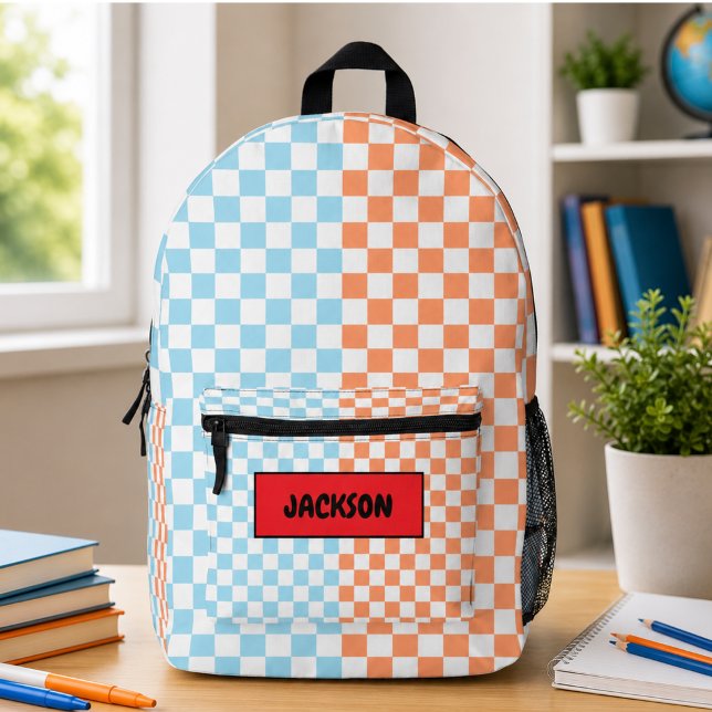 You said: Colourful Checkers For Back to School Printed Backpack (You said: Colorful Checkers For Back to School Printed Backpack)