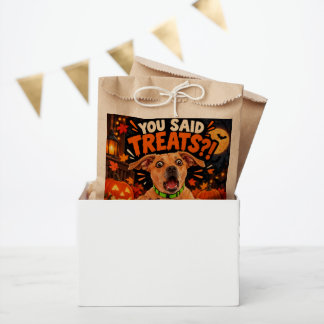 You Said Treats Funny Surprised Dog Halloween Favour Bag
