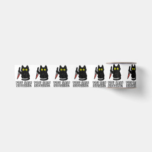 You Saw Nothing Black Cat Funny Halloween Satin Ribbon