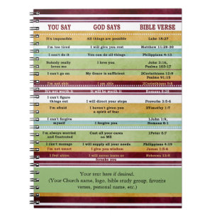 "You Say/God Says" Inspirational Bible Verses Notebook