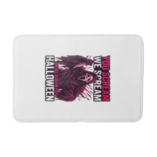 You Scream We Halloween Ghostface Bloody Knife Bath Mat