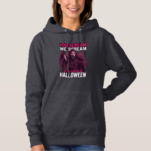 You Scream We Halloween Ghostface Bloody Knife Hoodie