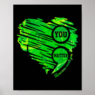 You Semicolon Heart Mental Health Awareness Women Poster