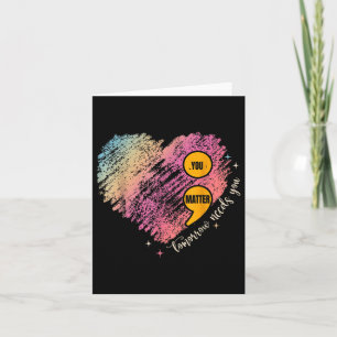 You Semicolon Heart Retro Mental Health Awareness Card