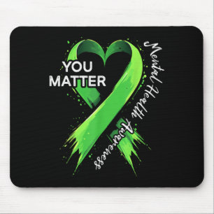 You Semicolon Heart Ribbon Mental Health Awareness Mouse Pad