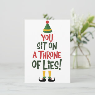 You Sit On A Throne Of Lies Quote Funny Christmas  Holiday Card