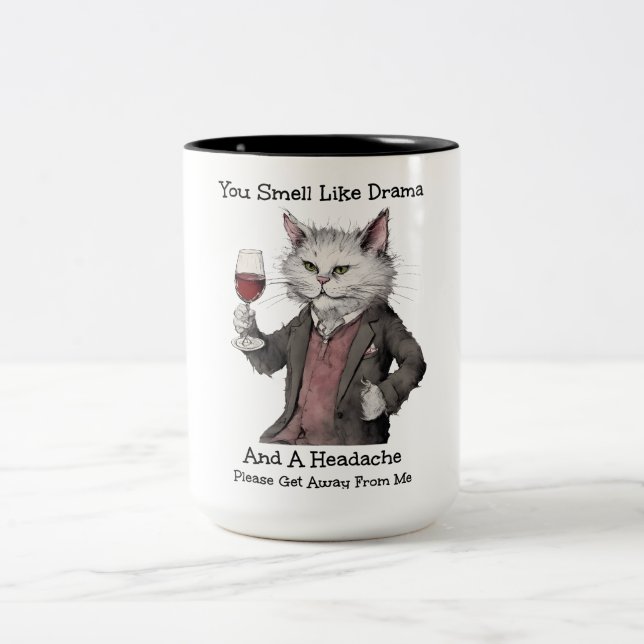 You Smell Like Drama Two-Tone Coffee Mug (Center)