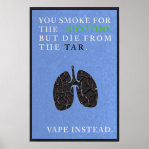 You Smoke for the Nicotine but Die from the Tar Poster