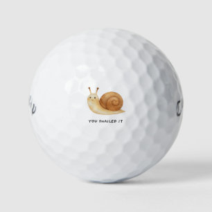 'You Snailed It' Funny Adorable Encouragement Gift Golf Balls