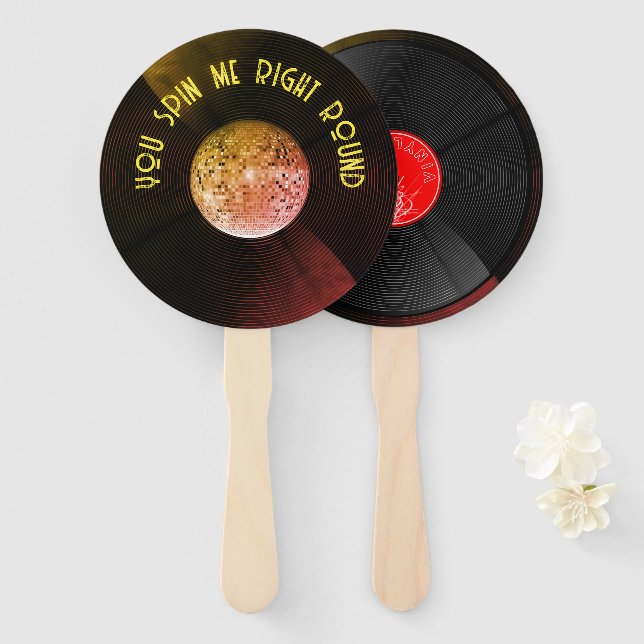 You spin me right round hand fan (Front and Back)