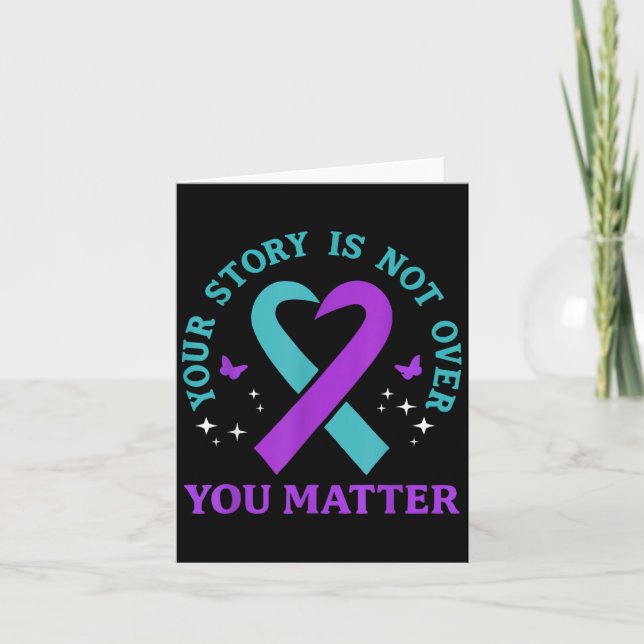 You Story Is Not Over Ribbon Mental Health Women  Card (Front)