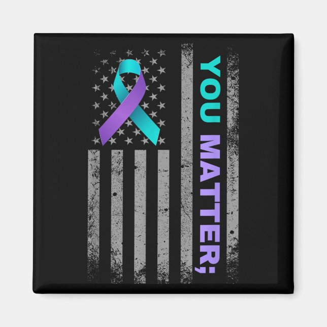 You Suicide Prevention Awareness American Flag Rib Magnet (Front)