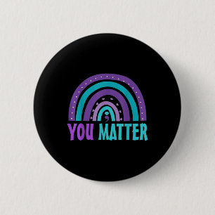 You Suicide Prevention Awareness Rainbow Semicolon 6 Cm Round Badge