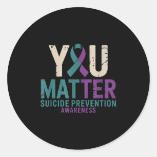 You Suicide Prevention Awareness Ribbon Classic Round Sticker
